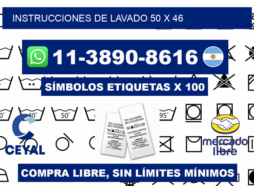 Instrucciones de lavado 50 x 46