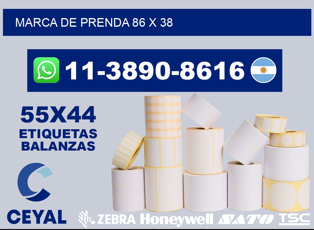 Marca de prenda 86 x 38