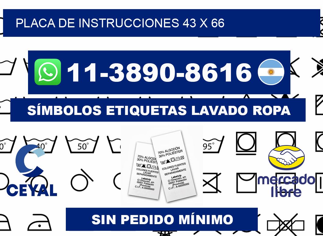Placa de instrucciones 43 x 66