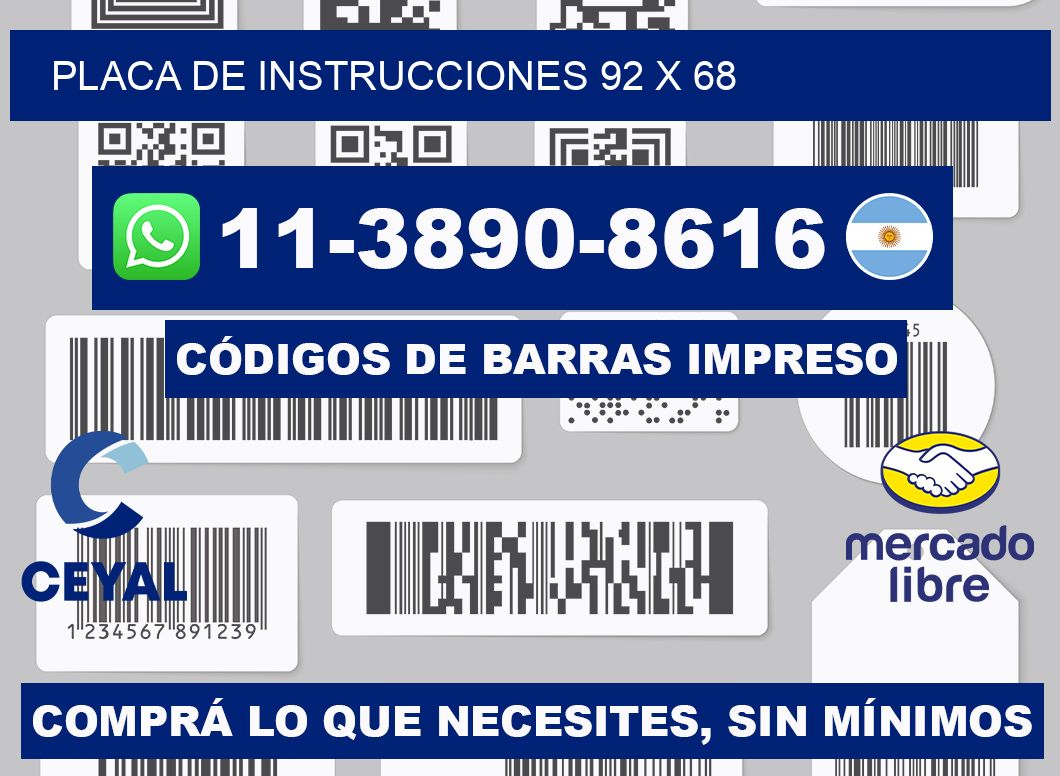Placa de instrucciones 92 x 68