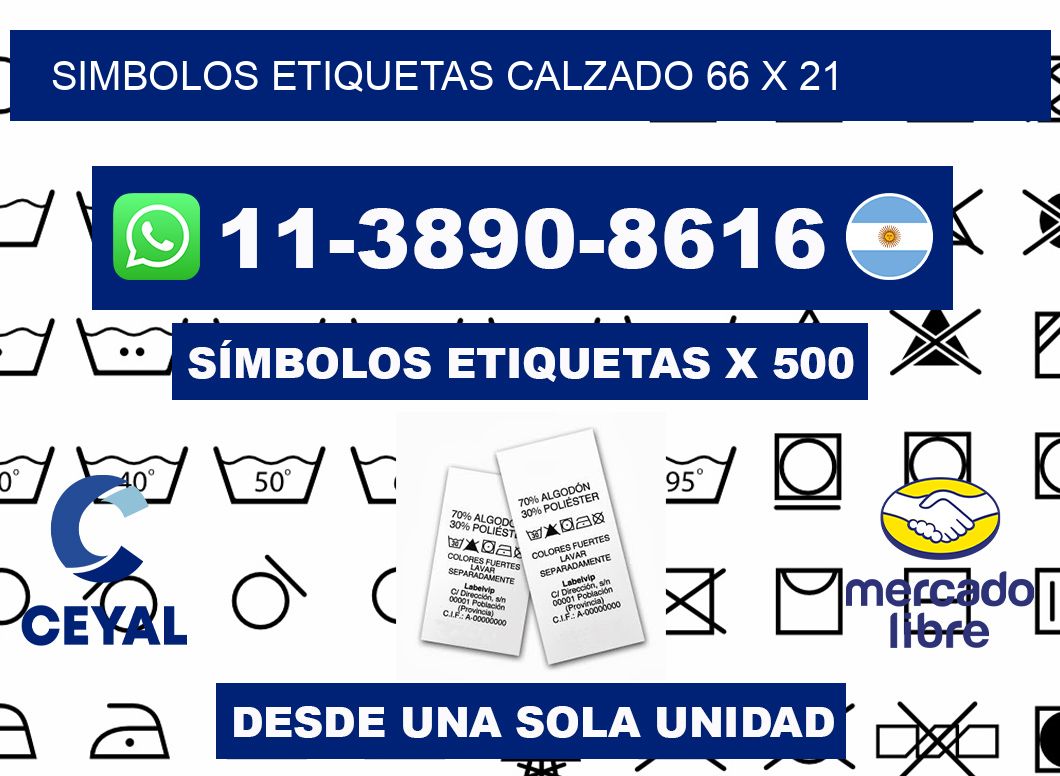 SIMBOLOS ETIQUETAS CALZADO 66 x 21