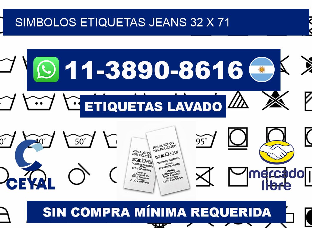 SIMBOLOS ETIQUETAS JEANS 32 x 71