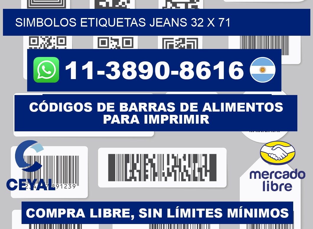 SIMBOLOS ETIQUETAS JEANS 32 x 71