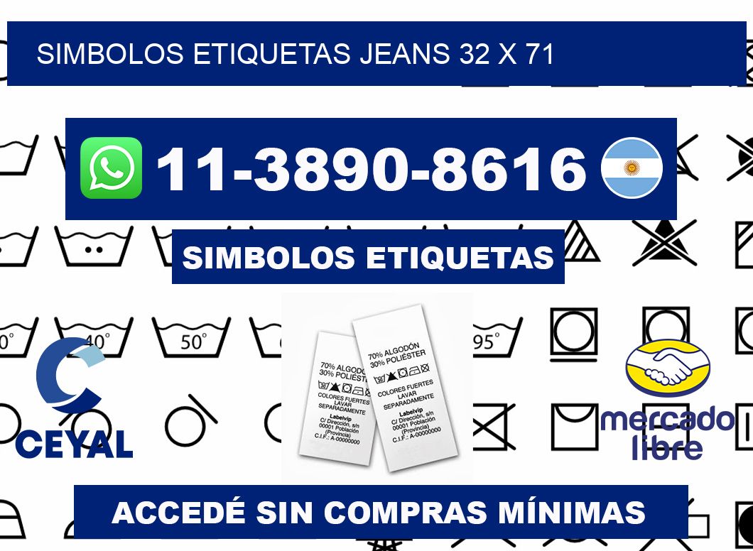 SIMBOLOS ETIQUETAS JEANS 32 x 71