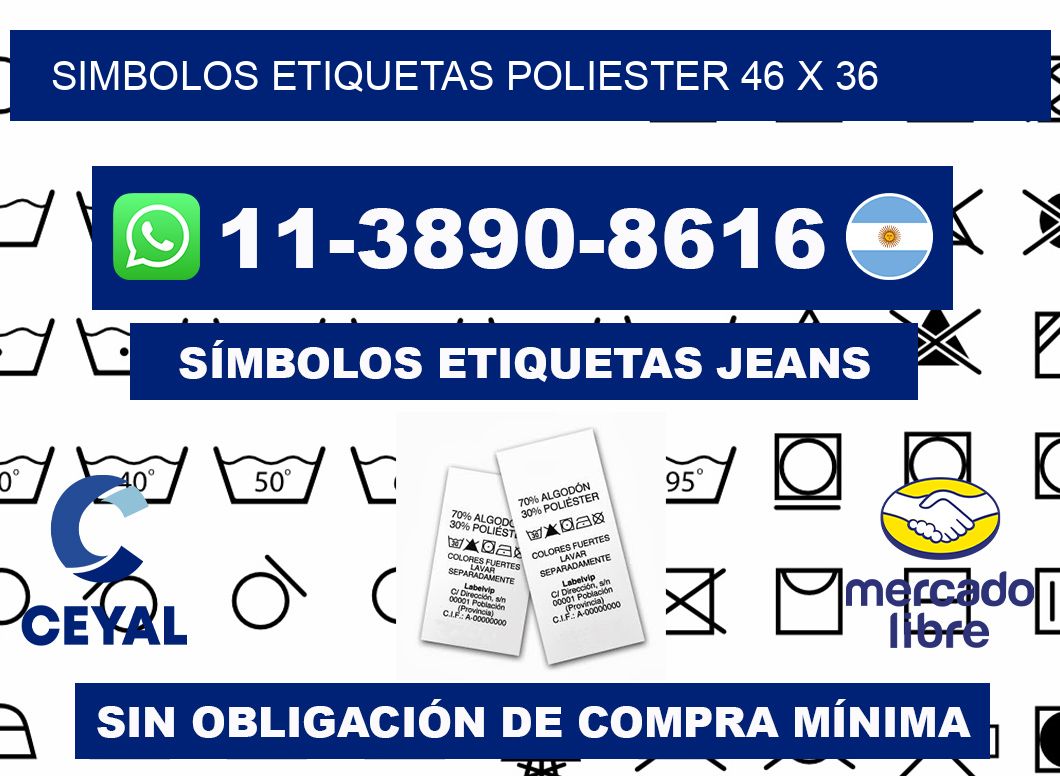 SIMBOLOS ETIQUETAS POLIESTER 46 x 36