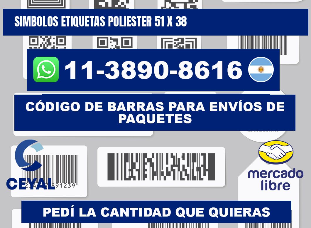 SIMBOLOS ETIQUETAS POLIESTER 51 x 38