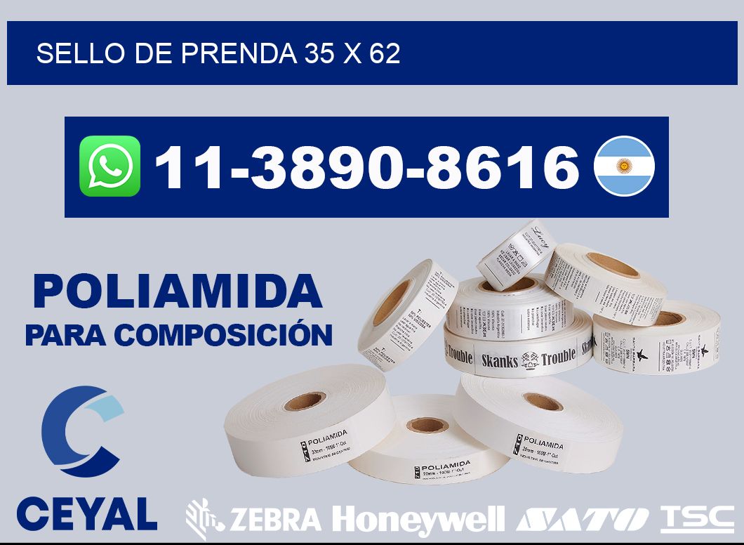 Sello de prenda 35 x 62