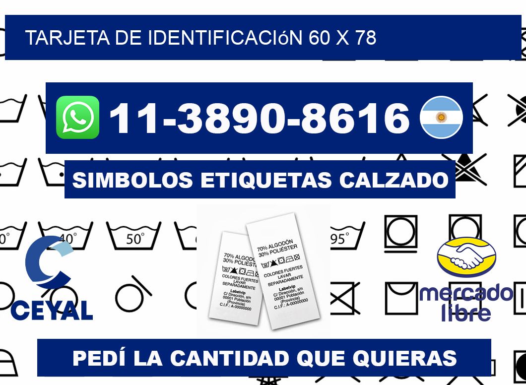 Tarjeta de identificación 60 x 78