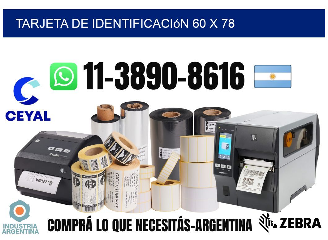 Tarjeta de identificación 60 x 78