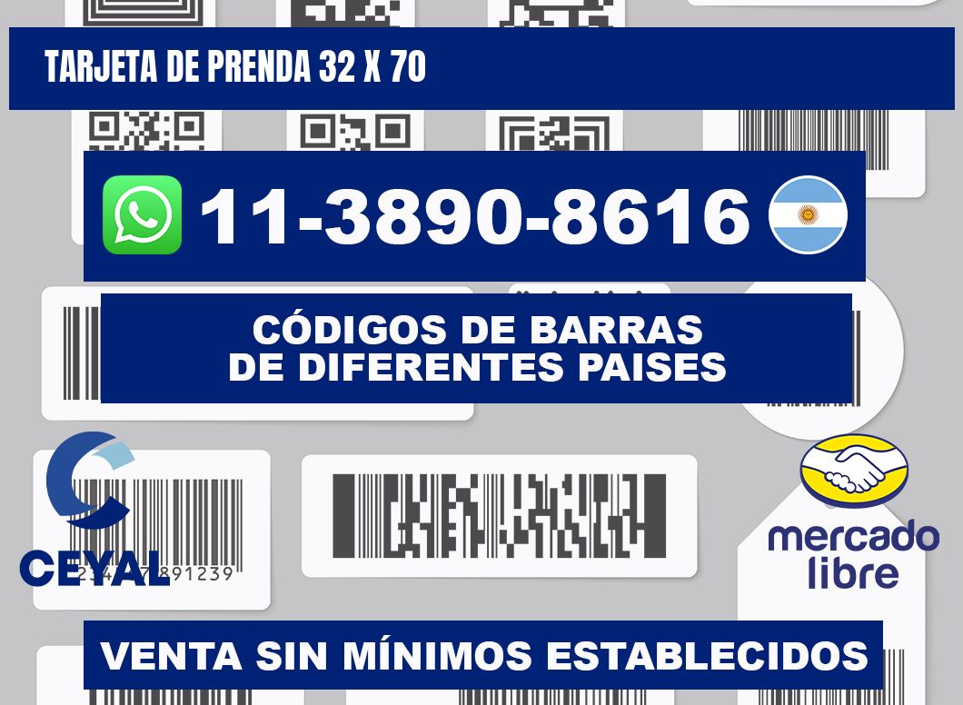 Tarjeta de prenda 32 x 70