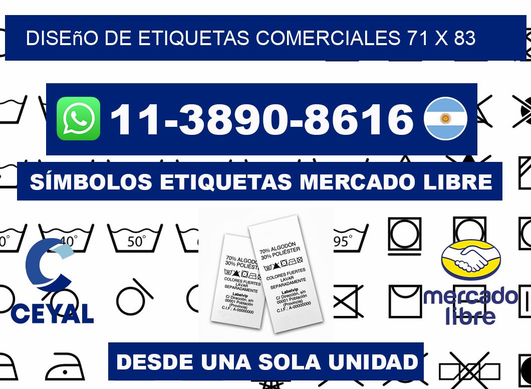 diseño de etiquetas comerciales 71 x 83