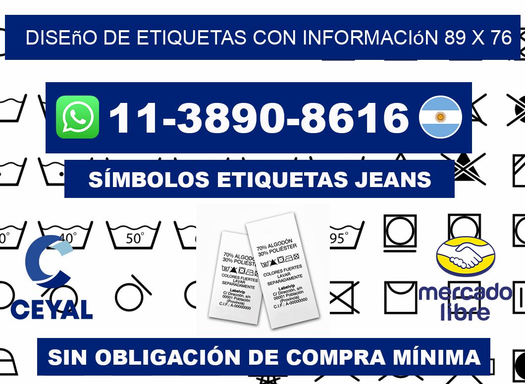 diseño de etiquetas con información 89 x 76
