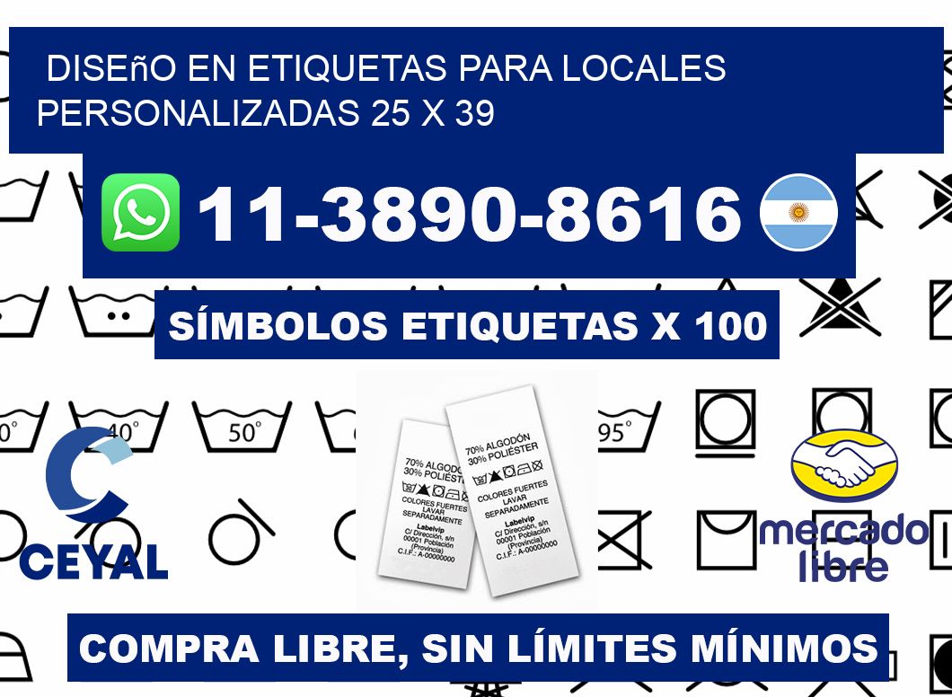 diseño en etiquetas para locales personalizadas 25 x 39