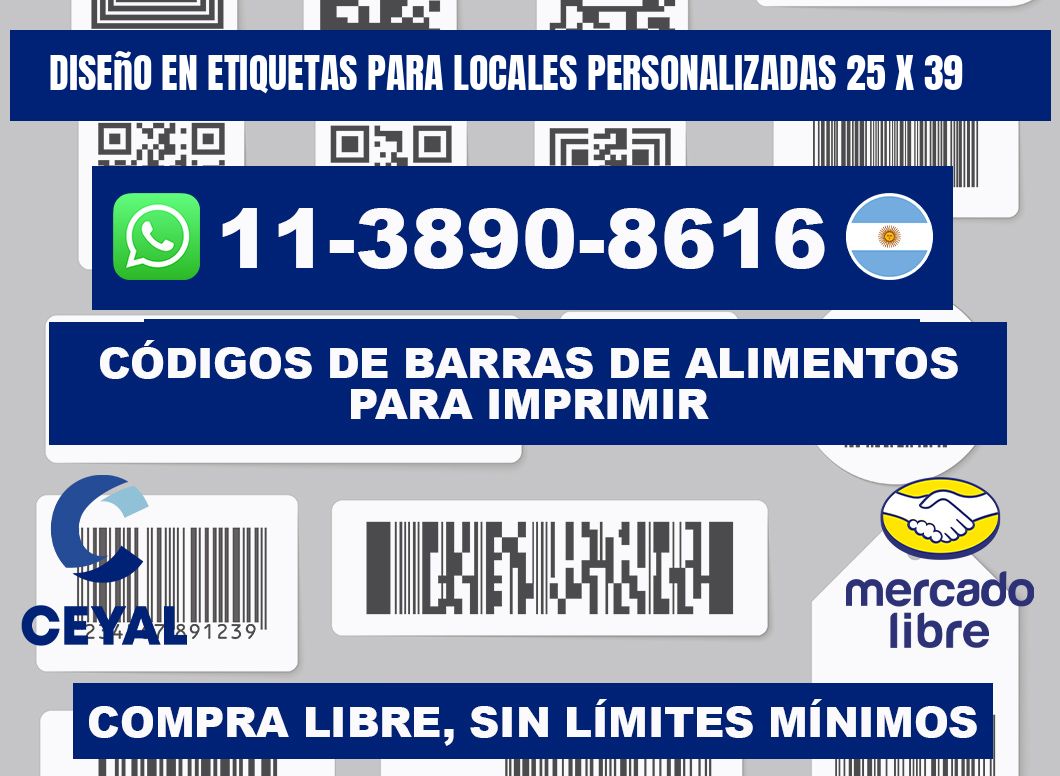 diseño en etiquetas para locales personalizadas 25 x 39