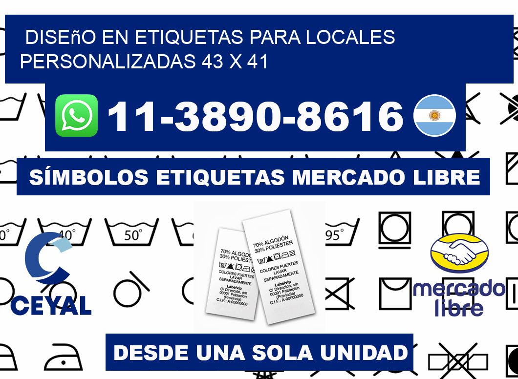 diseño en etiquetas para locales personalizadas 43 x 41