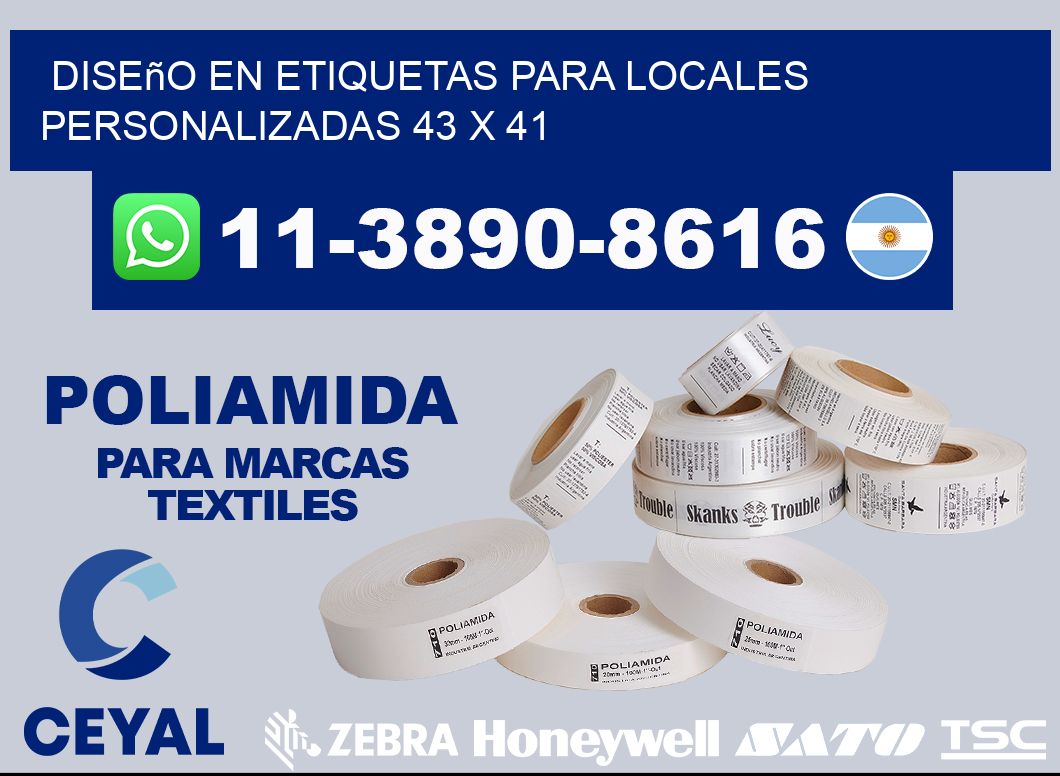 diseño en etiquetas para locales personalizadas 43 x 41