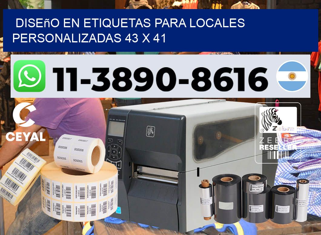 diseño en etiquetas para locales personalizadas 43 x 41