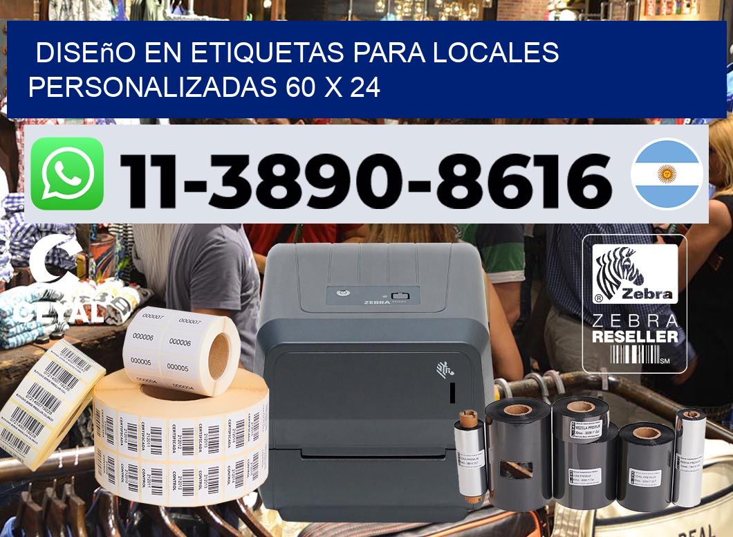 diseño en etiquetas para locales personalizadas 60 x 24