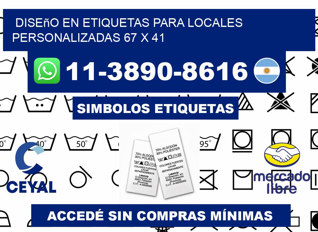 diseño en etiquetas para locales personalizadas 67 x 41