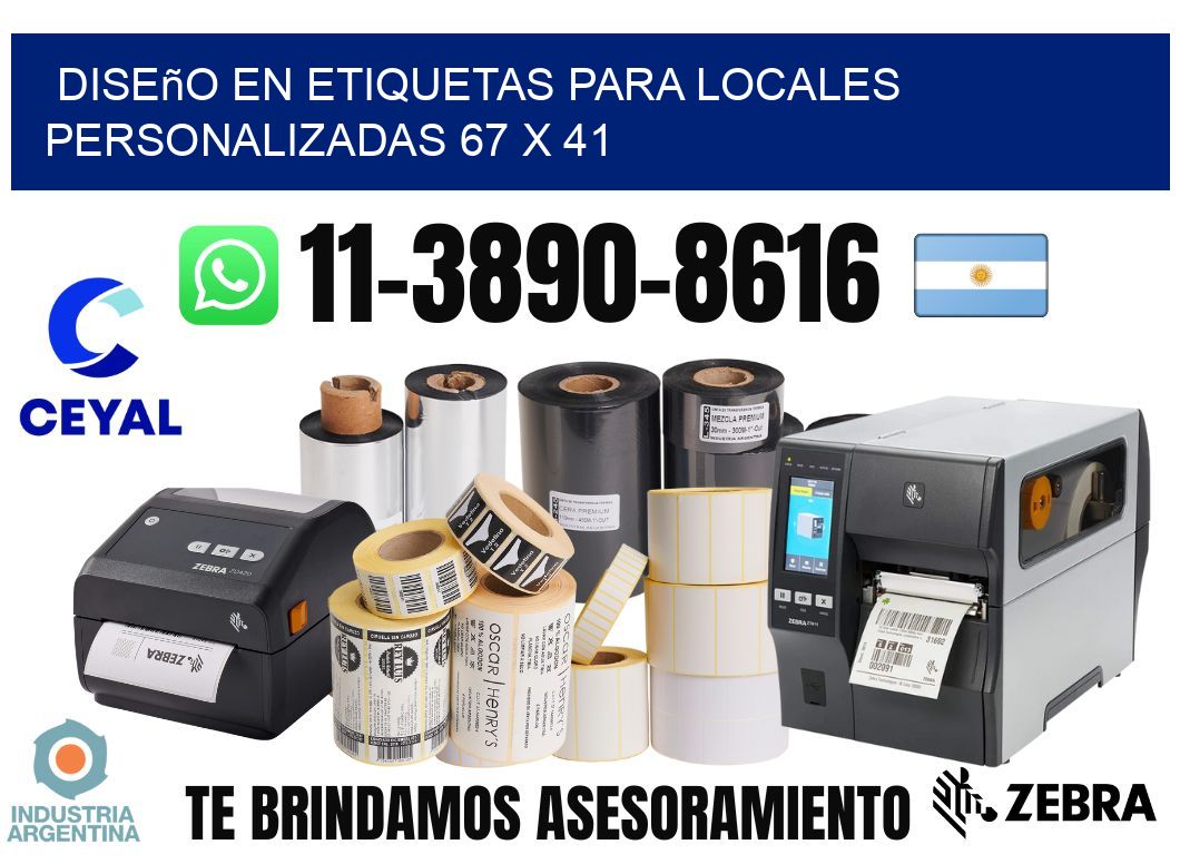diseño en etiquetas para locales personalizadas 67 x 41
