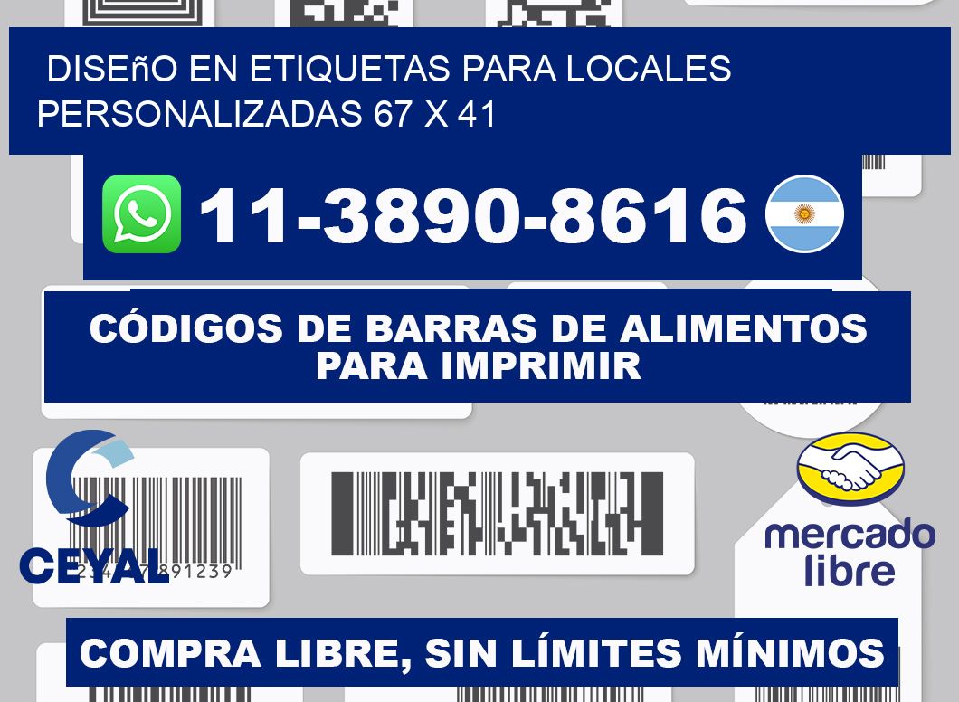 diseño en etiquetas para locales personalizadas 67 x 41
