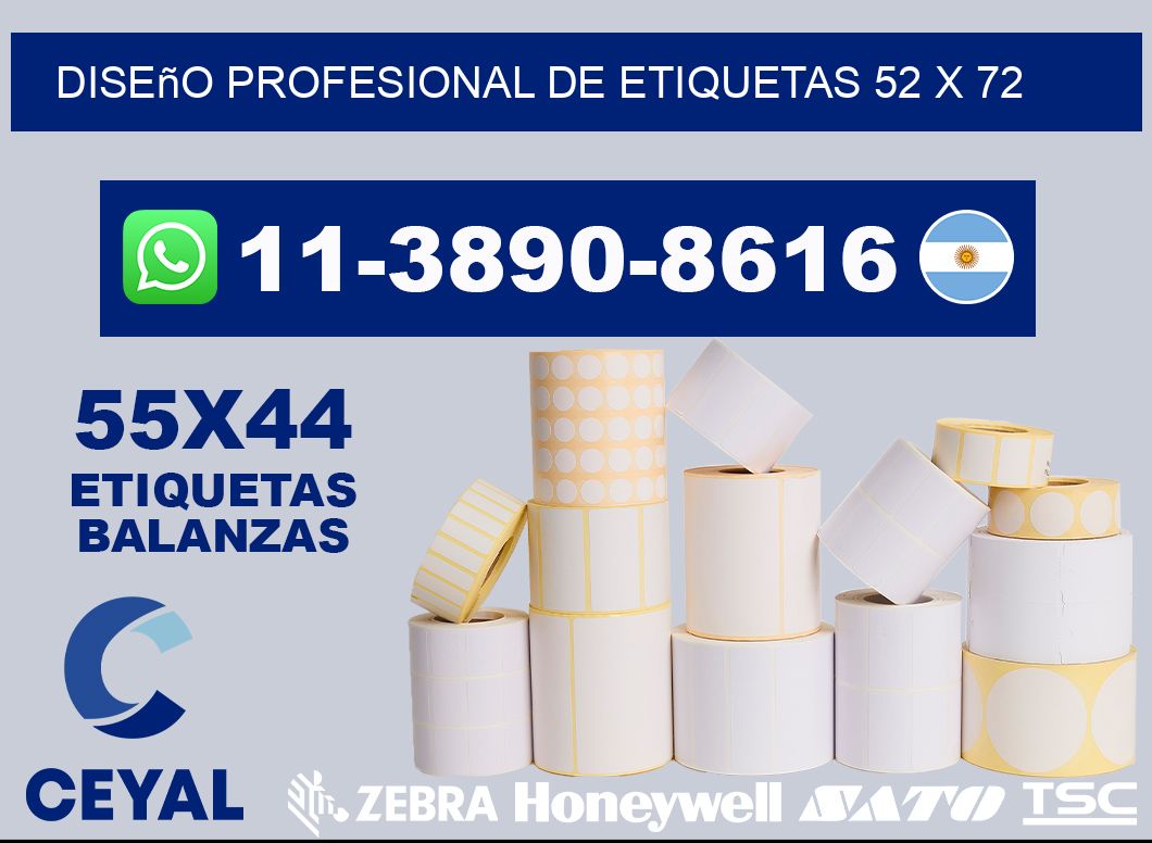 diseño profesional de etiquetas 52 x 72