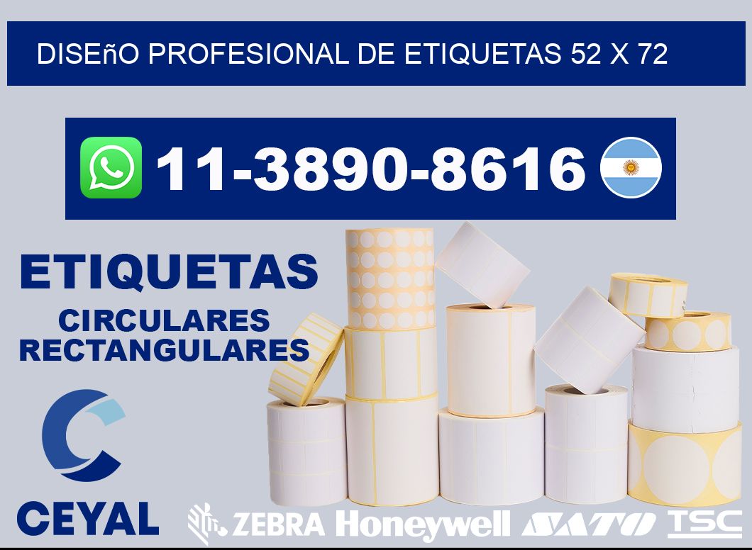 diseño profesional de etiquetas 52 x 72