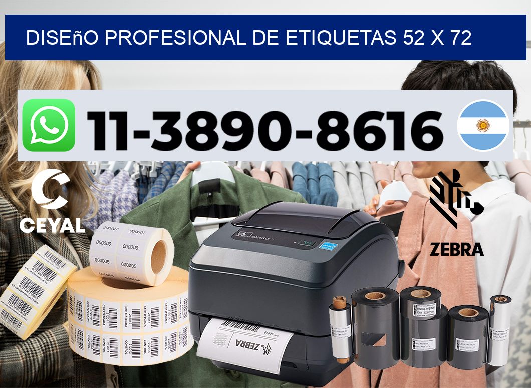 diseño profesional de etiquetas 52 x 72