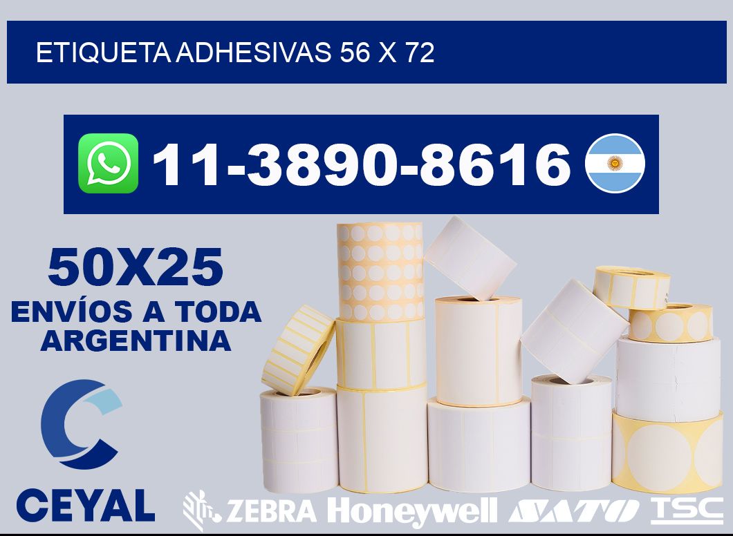 etiqueta adhesivas 56 x 72
