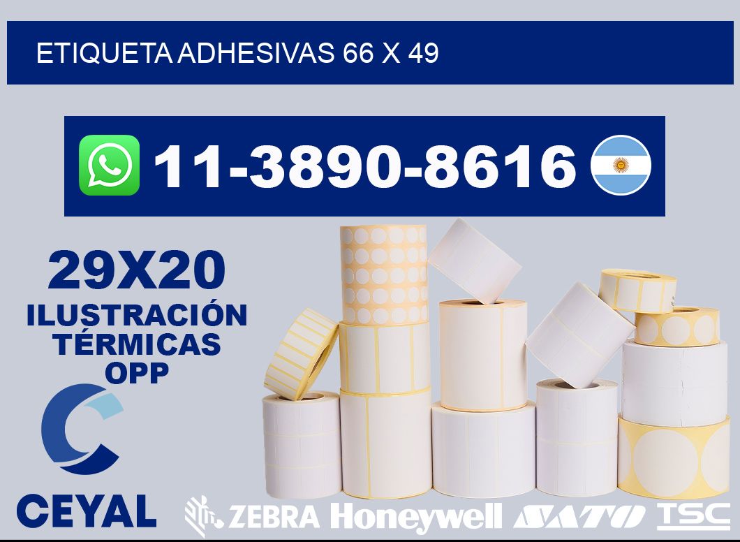 etiqueta adhesivas 66 x 49