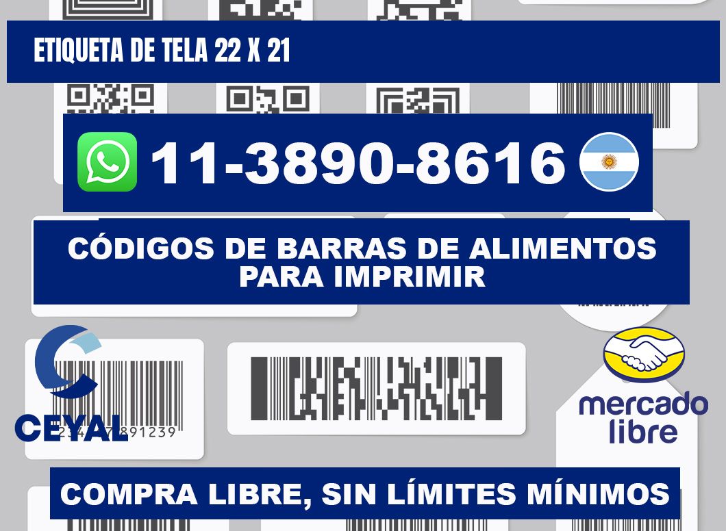 etiqueta de tela 22 x 21