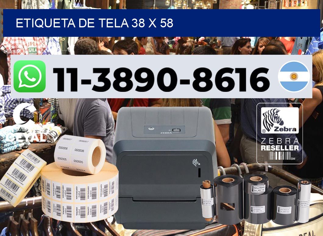 etiqueta de tela 38 x 58