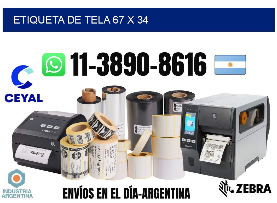 etiqueta de tela 67 x 34