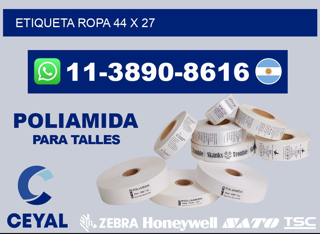 etiqueta ropa 44 x 27