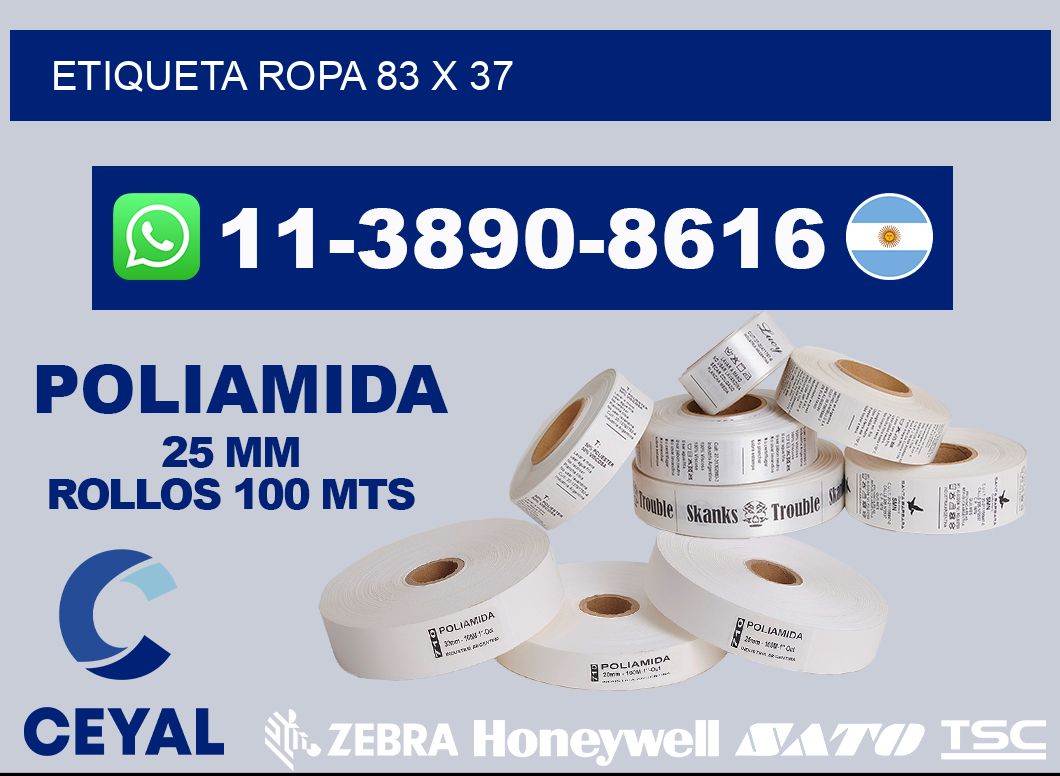 etiqueta ropa 83 x 37