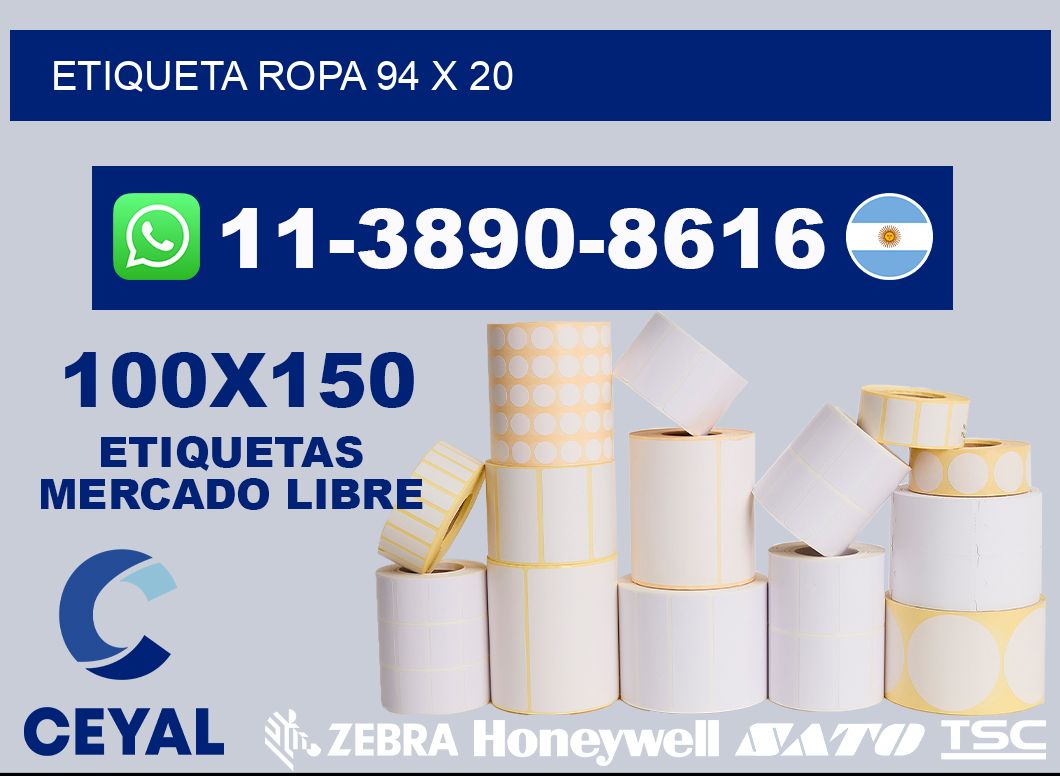 etiqueta ropa 94 x 20