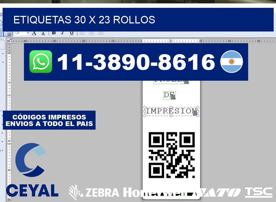 etiquetas 30 x 23 rollos