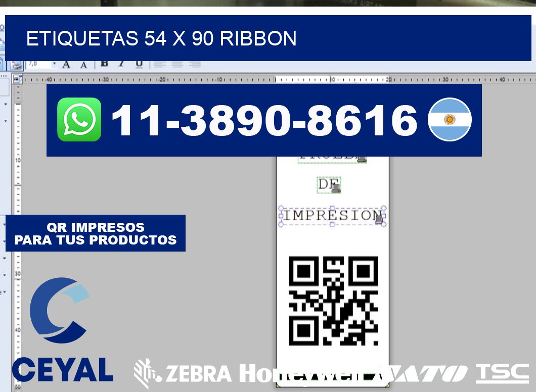 etiquetas 54 x 90 ribbon