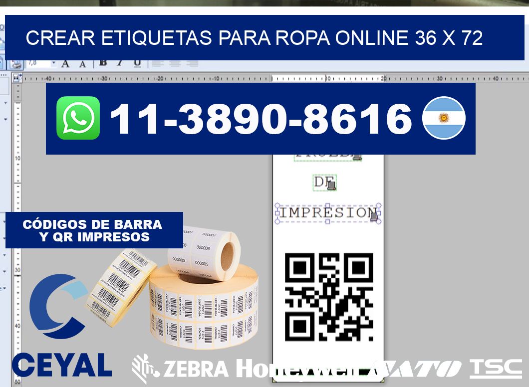 Crear etiquetas para ropa online 36 x 72