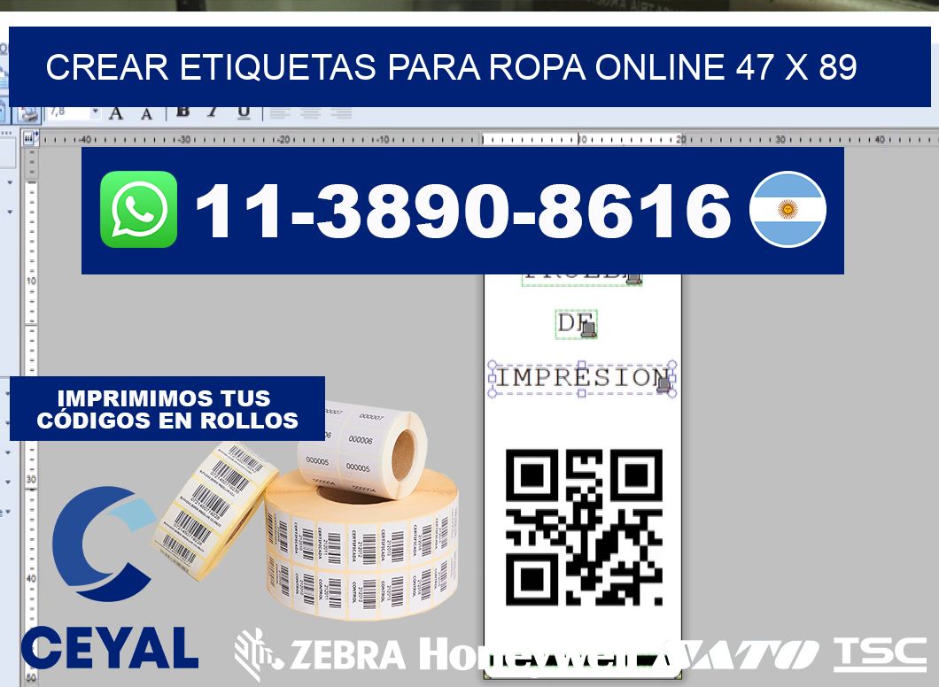 Crear etiquetas para ropa online 47 x 89