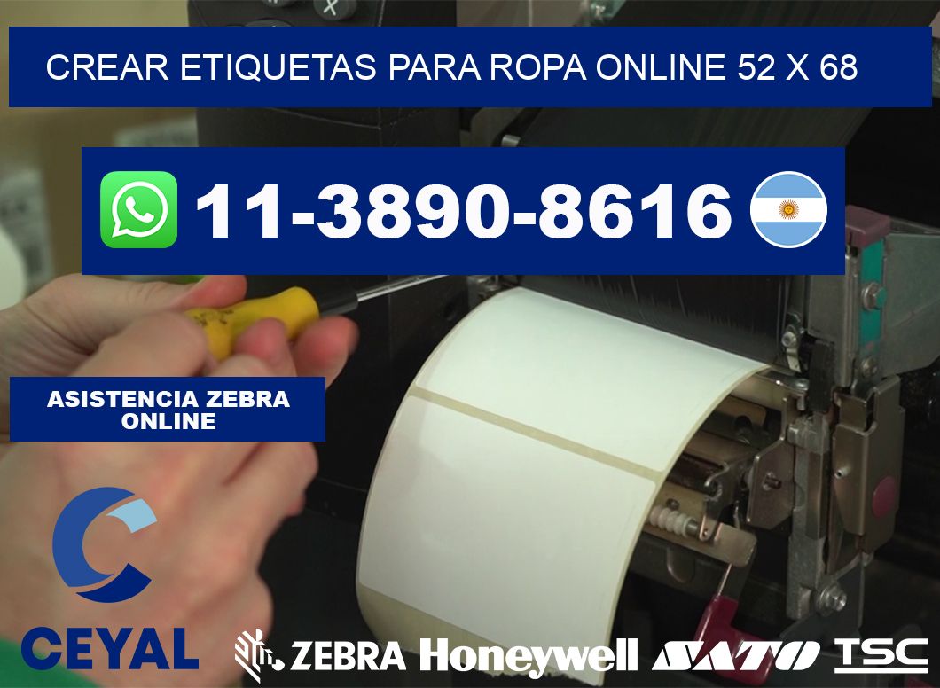 Crear etiquetas para ropa online 52 x 68