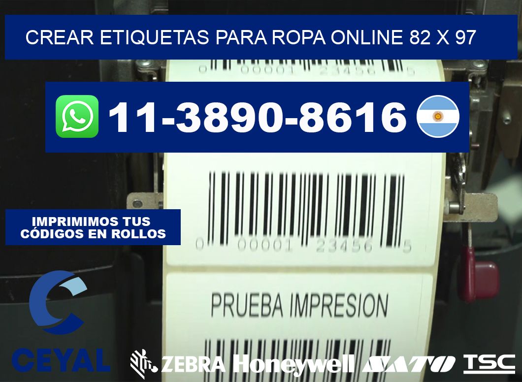 Crear etiquetas para ropa online 82 x 97