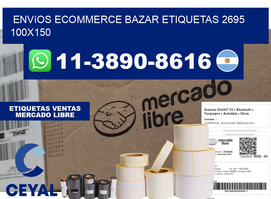 Envíos Ecommerce bazar etiquetas 2695 100x150