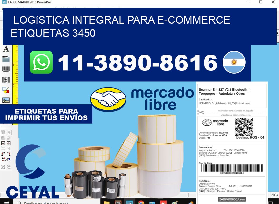 Logística integral para e-commerce  etiquetas 3450