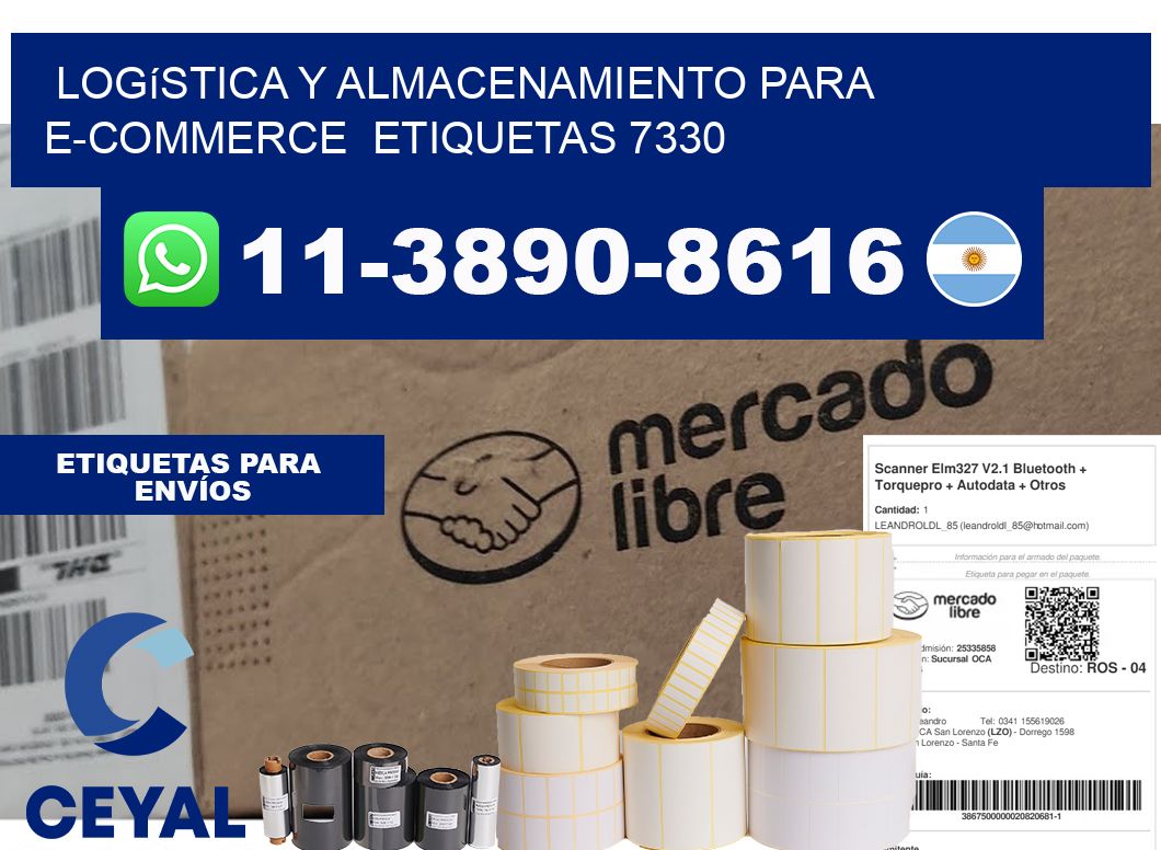 Logística y almacenamiento para e-commerce etiquetas 7330