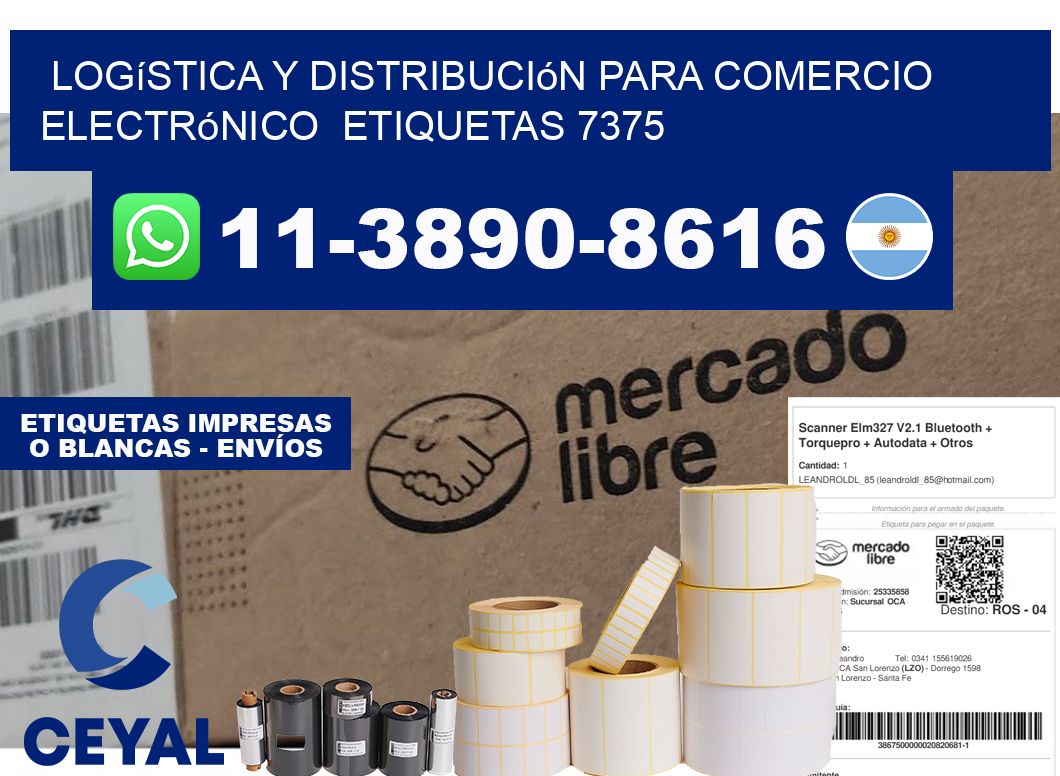 Logística y distribución para comercio electrónico  etiquetas 7375