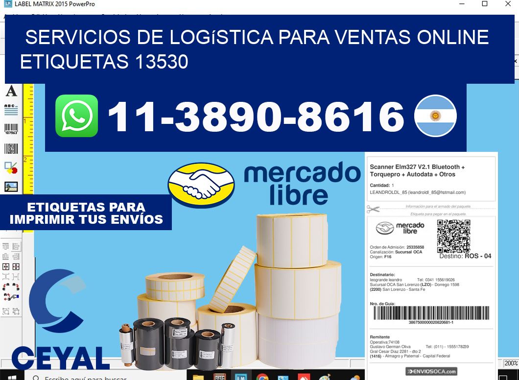 Servicios de logística para ventas online  etiquetas 13530