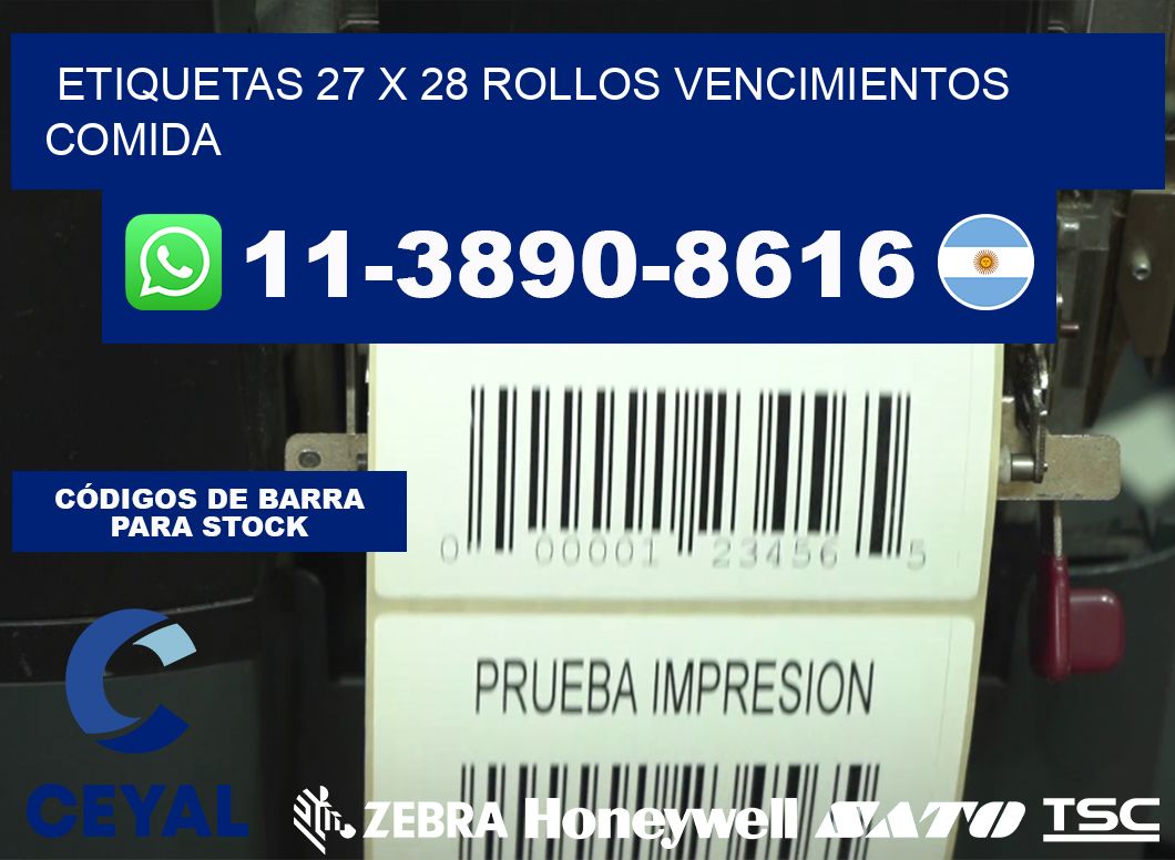 etiquetas 27 x 28 rollos vencimientos comida