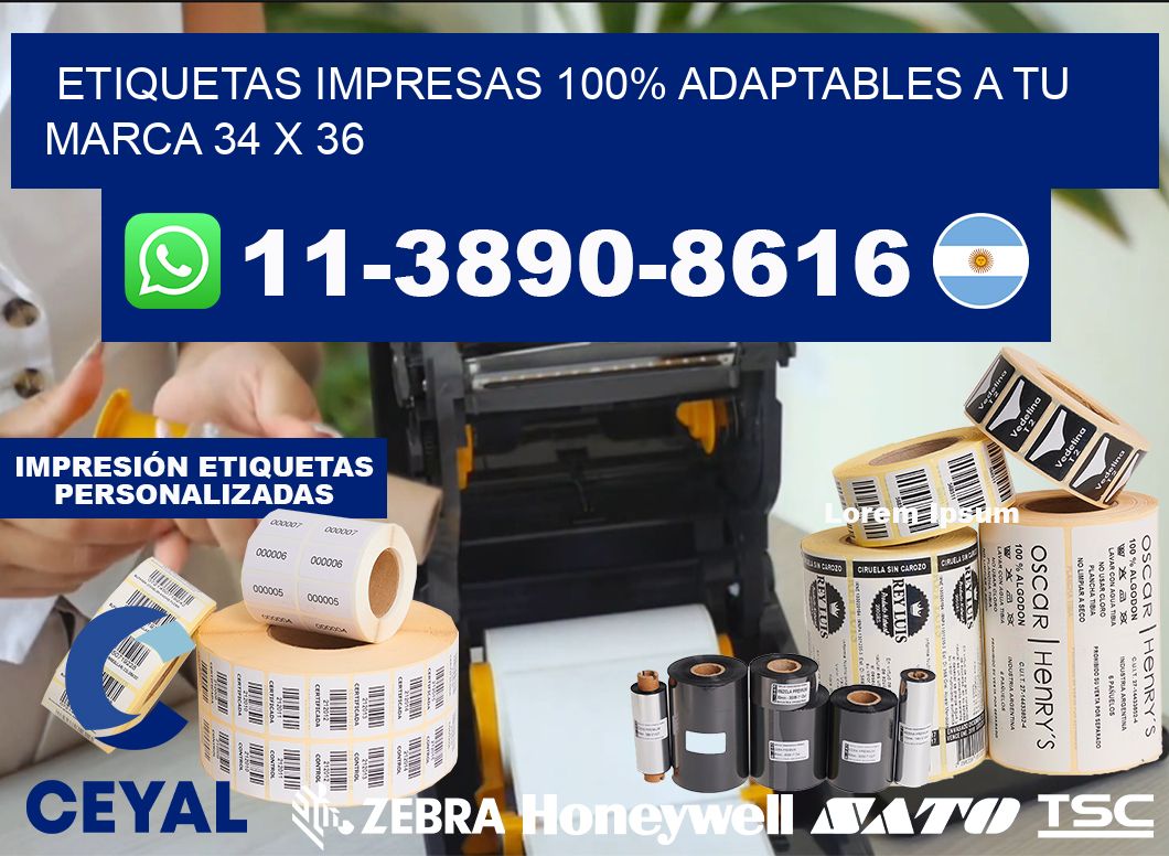 etiquetas impresas 100% adaptables a tu marca 34 x 36