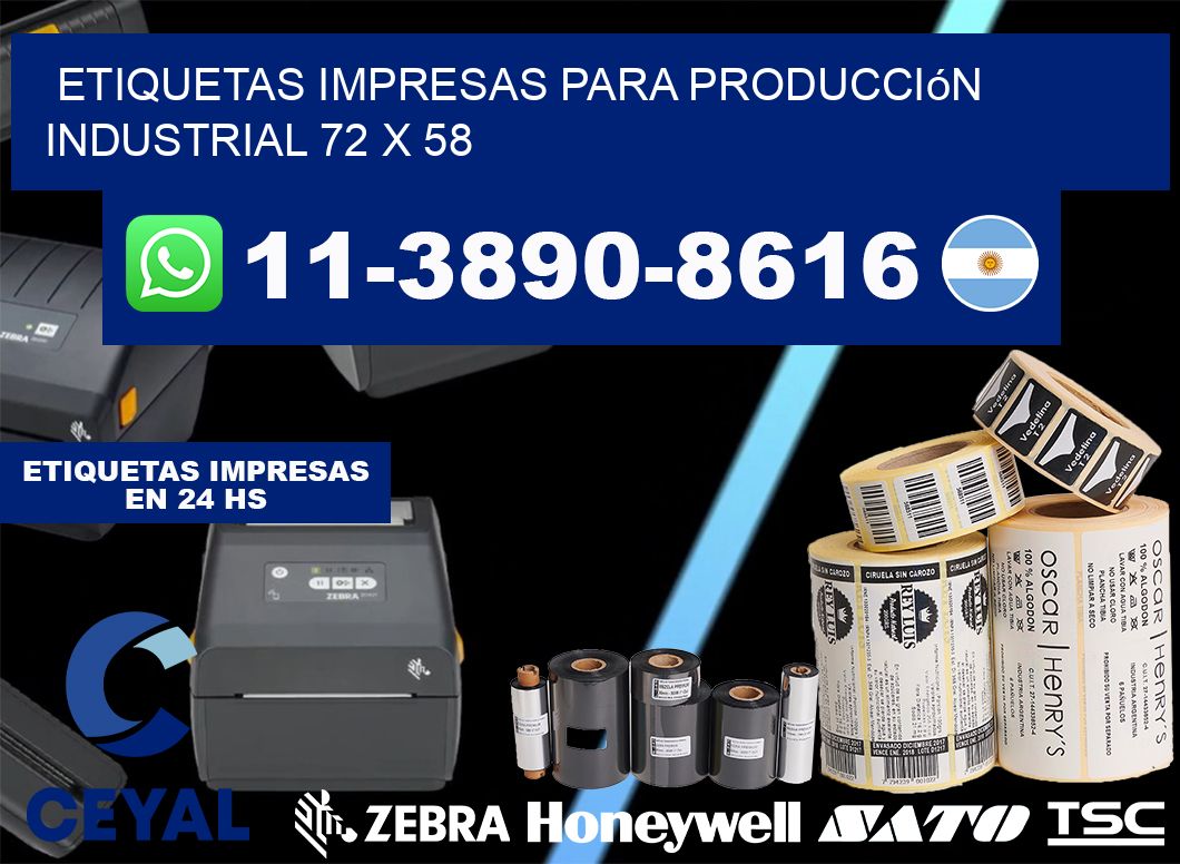etiquetas impresas para producción industrial 72 x 58